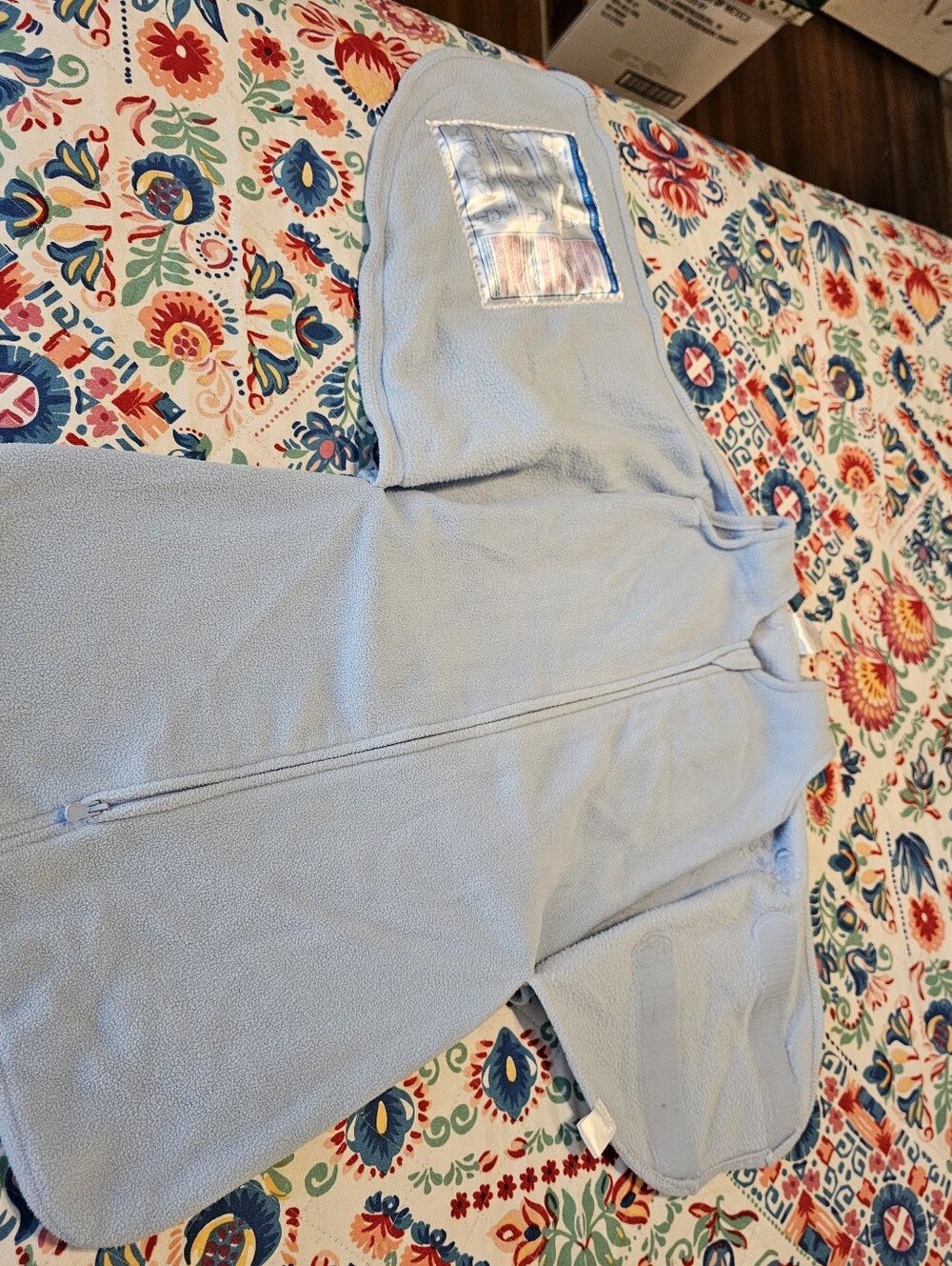HALO SleepSack Swaddle Light Blue Microfleece Size Small 3-6 Months 13-18 lbs